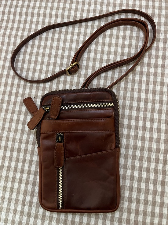 The Leather Store UK Handbags - The Leather UK Small Brown Leather Crossbody with Brass Hardware, Melody Bag